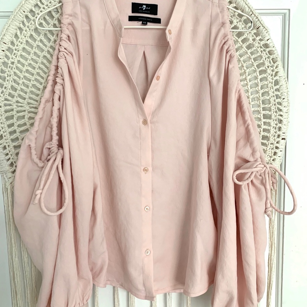 7 For All Mankind blush pink blouse